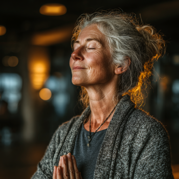 Boldog idősebb pár jógázik együtt a parkban